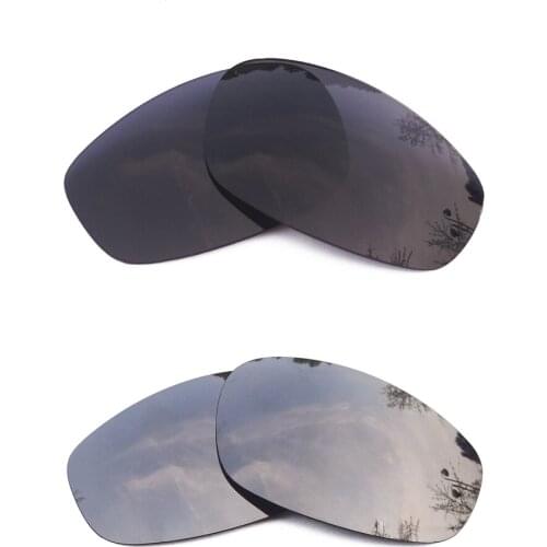 Black & Silver Mirrored Polarized Replacement Lenses for Split Jacket Frame 100% UVA & UVB