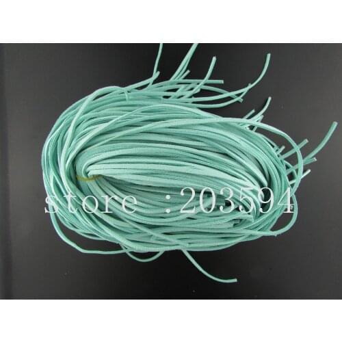 HHH1! 5 Meters 3x1.5mm Light blue color Faux Suede Cord Leather Lace For Clothes Shoes Jewelry Making Findings 5M/lots