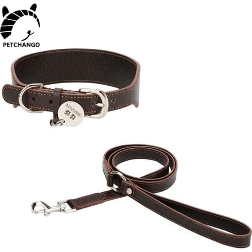 Dog Collar Leather Collar and Leash Set for Dogs Cats Adjustable Durable for Small Large Dogs Pet Dog Accessories Pet Products