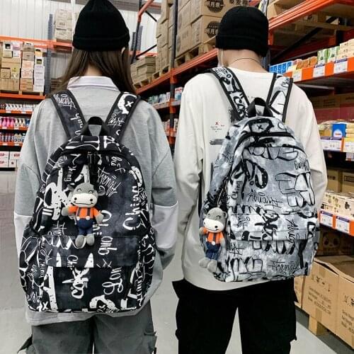 Fashion Printing women backpack Trend men youth college students high school students schoolbag Laptop Bagpacks Travel Rucksack