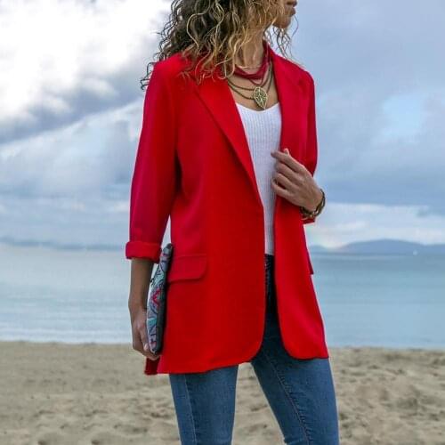 Fashion Women Solid Color Lapel Long Sleeve Casual Slim Blazer Coat Suit Jacket пиджак женский