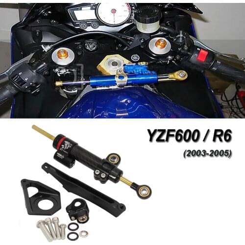 Motorcycle High quality carbon fiber CNC Steering Damper Stabilizer Bracket Full For YAMAHA YZF R6 YZF600 2003 2004 2005