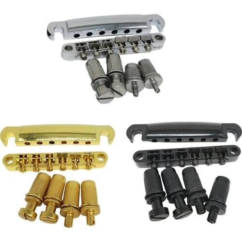 Set of Black/Silver/Golden Bridge Taiiece Studs for Electric Guitar Replacement Parts