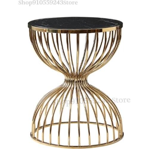 Custom Nordic Light Luxury Marble Small Round Table Side Table Modern Minimalist Living Room Sofa Side Table Corner Table Small