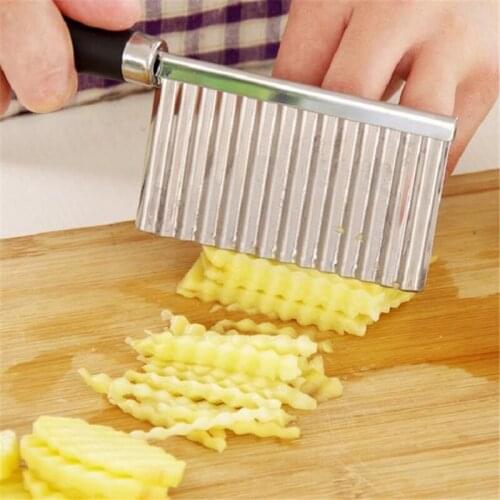 2020 New Potato Wavy Edged Knife Stainless Steel Kitchen Gadget Cooking Tools Accessories Vegetable Fruit Slicing Cutting Peeler