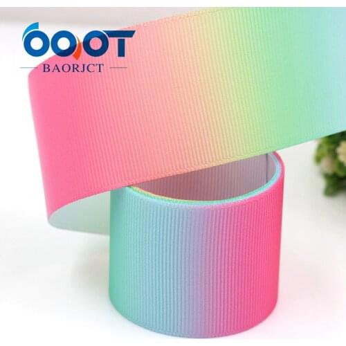OOOT BAORJCT G-18727-667 38 mm 10 yards colourful Ribbons Thermal transfer Printed grosgrain Gift wrapping DIY handmade material