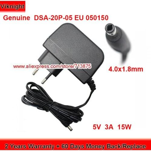 Genuine DVE DSA-20P-05 EU 050150 5V 3A 15W AC Adapter with Plug Size 4.0x1.8mm Power Supply