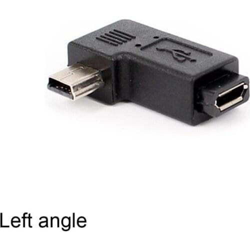 90 Degree Right Left Angle Mini USB Type A Male To Micro USB Female Adapter