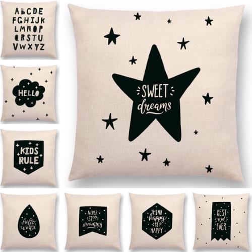 Simple Nordic Style Lovely Design Inspirational Proverbs Interesting Text Warm Words Good Cushion Cover Sofa Throw Pillow Case