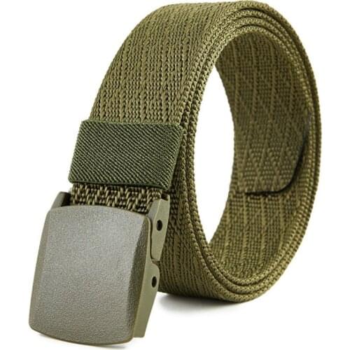 Men Nylon Belt Military Tactical Nylon Belt Outdoor Sport Plastic Canvas Belt Automatic Buckle Waist Strap Male jeans belts 2019