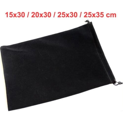 Retail from 1 pc 15x30, 20x30, 25x30, 25x35 cm Large Big Size Black Velvet Drawstring Bag Pouch For Packaging Display Gift Bags