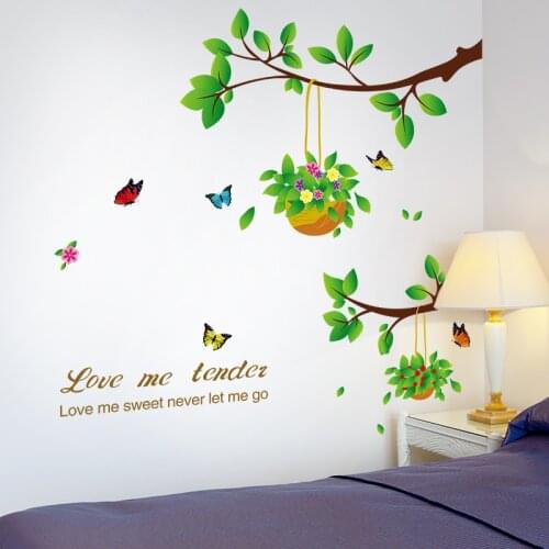 [SHIJUEHEZI] Tree Branch Wall Stickers DIY Plant Wall Decals for Living Room Bedroom Sofa Background Home Decoration Accessories