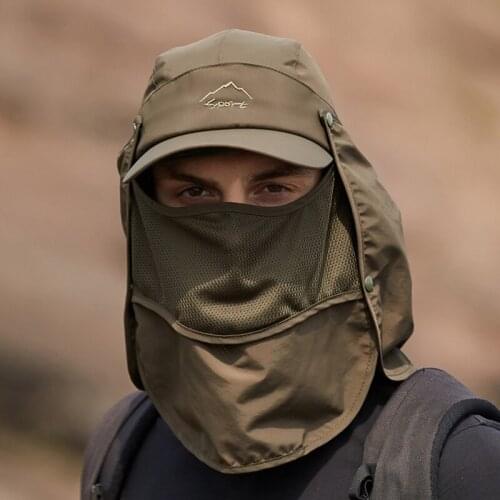 Outdoor Fishing Hat With Scarf Face Mask Cover Neck Sunscreen Cap Anti UV Removable Sun Visor Sun Cap Hat Baseball Cap Unisex