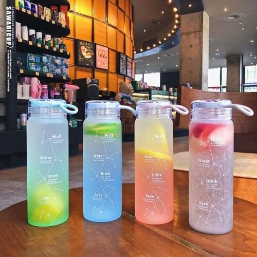 460ml Sky Constellation Glass Water Bottle Matte Gradient Color Glass Water Cup Leakproof Sport Milk Fruit Water Drinking Bottle