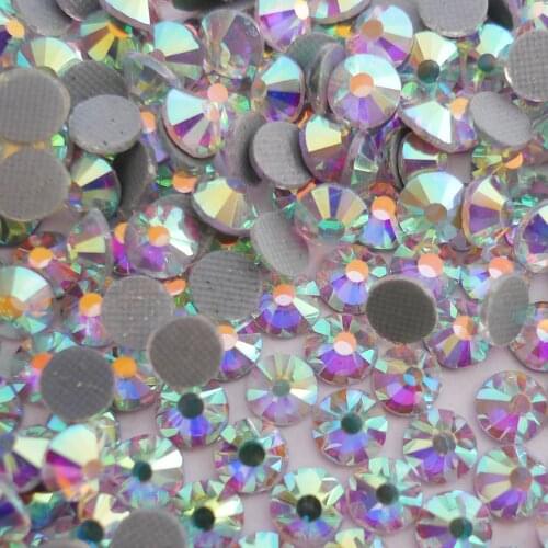AAAA Grade SS6 SS10 SS16 SS20 SS30 SS34 SS40 Crystal AB DMC Hotfix Rhinestones Iron on flatback for dress Nail Shoes decoration