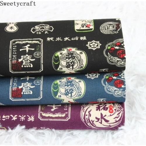 110x45cm High Quality Thick Cotton Fabrics By Yard Japanese Style Printed DIY Sewing Bag Bow table cloth pillow Party Home Decor