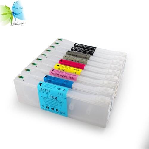 WINNERJET 700ml 9 Colors Empty Refillable Ink Cartridges with Resettable Chip for Epson Stylus Pro 7890 9890 Printers