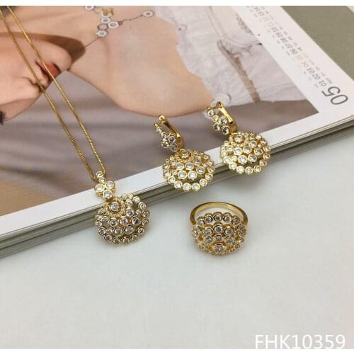 Yuminglai Cubic Zircon Jewelry Sets Fashion Necklace sets for Women Everyday Use FHK10359