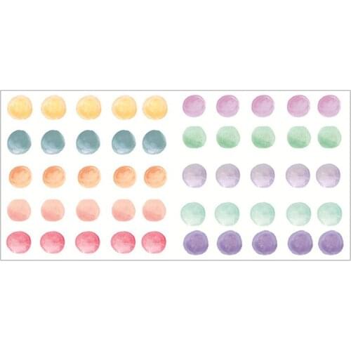 1 Sheet Pretty Romantic Watercolor Wall Sticker Polka Dot Wall Sticker for Kids'room