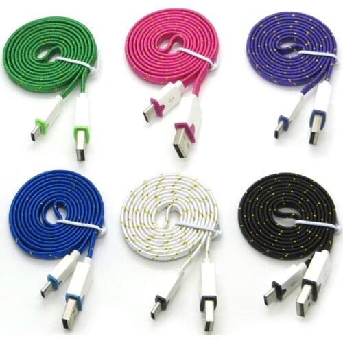 1M Fabric Braided Flat USB 3.1 Type C Sync Data Charger Cable for Samsung Note 7 for LG G5/Nexus 5x/6p/Meizu pro 6/HTC M10