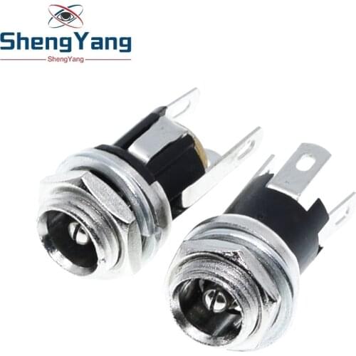 10PCS DC-025m power socket DC-021/025 5.5-2.1MM 5.5 * 2.1 DC socket with nut DC-021M