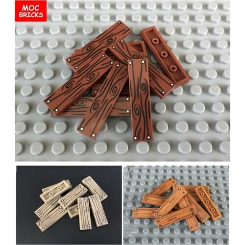 100pcs/lot MOC Bricks DIY Tile 1 x 4 & 1x3 with Wood Grain Pattern fith with 2431 Educational Building Blocks Kids Toys Gifts