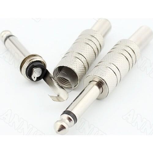 100pcs/lot Single Track 6.5 Audio Plug Microphone Jack KTV Consumable 2 Pin 6.35mm Plug