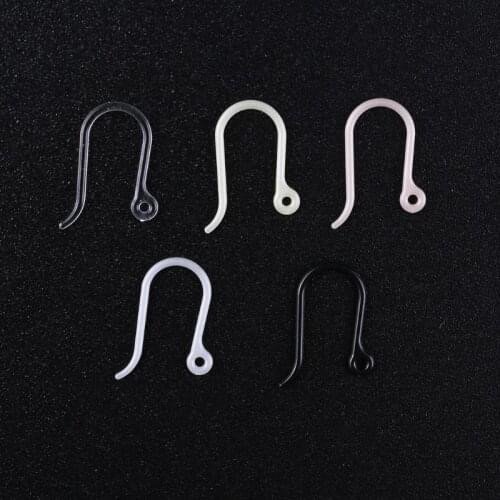 100 Pcs/pack Non-Allergic Plastic Ear Shape Wire Hooks Clear Resin Earring DIY Jewelry Making Accessories