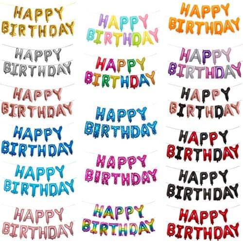 13pcs Happy Birthday Decoration Balloons Rose Gold Letter Foil Ballons Birthday Party Decorations Globos Balony Anniversaire