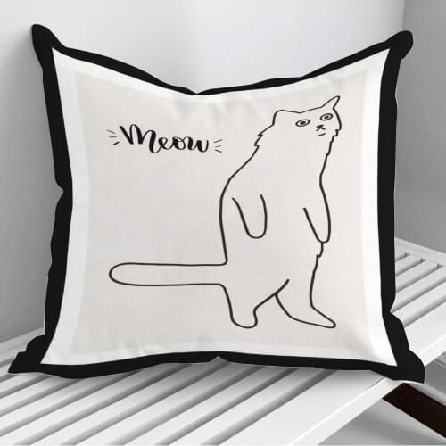 14 meow Throw Pillows Cushion Cover On Sofa Home Decor 45*45cm 40*40cm Gift Pillowcase Cojines Dropshipping