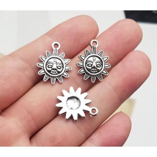 25pcs/lot--20x16mm, Antique silver plated sun Charms ,DIY supplies, Jewelry accessories
