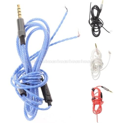 3.5mm 4pole Male Plug Jack DIY Replacement Headphone Audio Cable Maintenance Wire With MIC For Repair Upgrade Headphone Earphone