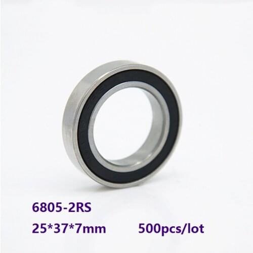 500pcs/lot 6805RS 6805-2RS 6805 2RS 25×37×7mm Thin Wall Deep Groove Ball bearing Double rubber cover 25*37*7mm