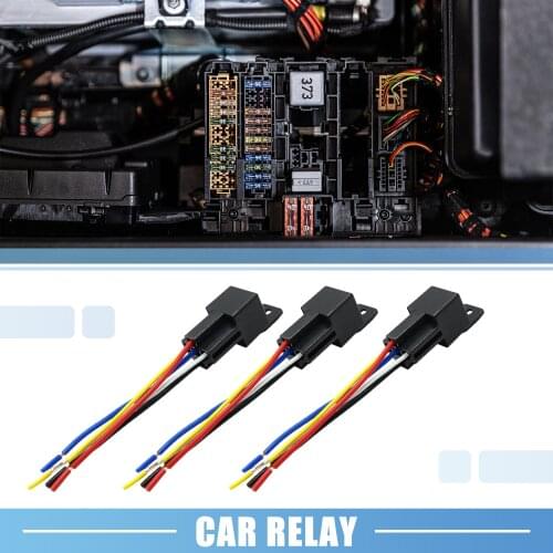 X Autohaux DC 36V 40A SPDT Automotive Car Relay 5 Pin 5 Wires W/Harness Socket Plug 3pcs