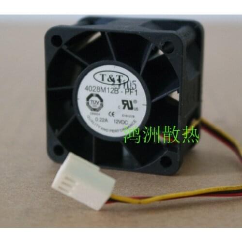 Free shipping 4028M12B-PF1 original T&T 40mm 4cm DC 12V 0.22A 7200RPM ball bearing axial case cooling fan