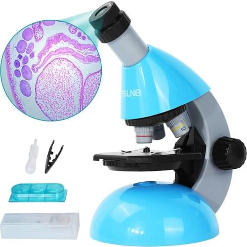 40X-640X Biological Microscope Zoom for Students Scientific Research Slides Watching Bottom LED Monocular Microscope Kids Gift