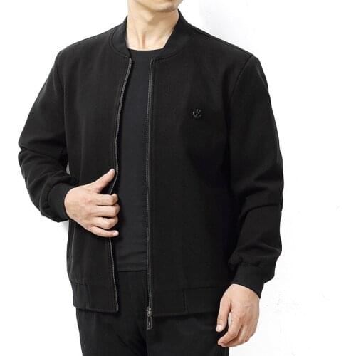 Plus size l-7xl (bust 145cm) Big yards mens clothing Winter new man wool-like zipper jacket Large size male stand collar coat