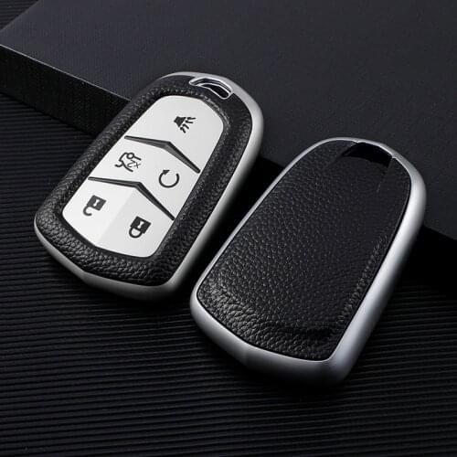 TPU Leather Car Key Case Cover For Cadillac SRX XTS XT5 ATS CTS BLS STS Escalade 2020 2021 Key Shell Auto Accessories