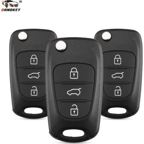 Dandkey Car Remote Flip Key Shell 3 Button For Hyundai Avante Accent I30 IX35 Folding Key Case Blank Cover