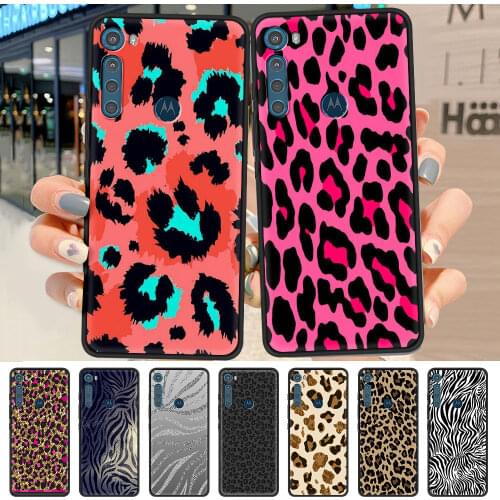 Case for Motorola Moto G9 Play G8 Power Lite One Fusion Plus Hyper G30 Black G Stylus Phone Cover Funda Luxury Leopard Painted