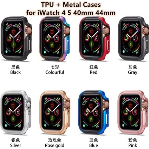 TPU + Zinc Alloy Metal Cases for Apple Watch 6 SE 5 4 40 44mm Luxury Protective Cover Shockproof Case for iWatch Series 5 4Shell