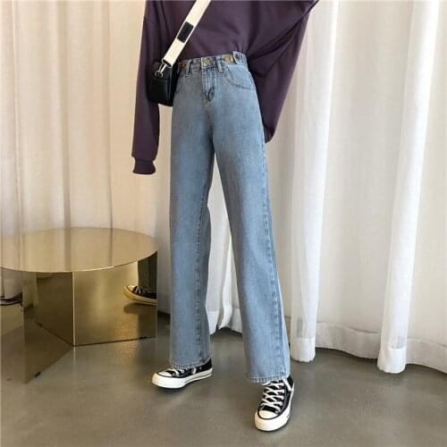 Jeans Women High Waist Full Length Elegant All-match Korean Style Harajuku Streetwear Daily Ladies Simple Womens Trousers Jean