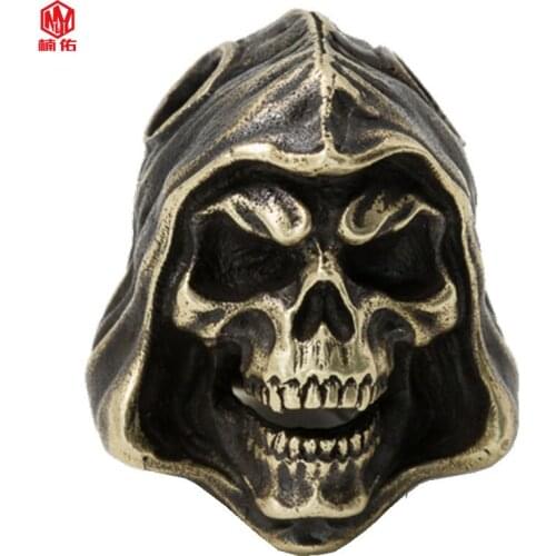 EDC Tools Brass Knife Bead Cloak Sickle Grim Reaper Knife Bead Paracord Beads Flashlight Pendant