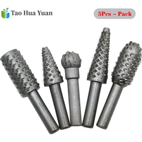 Hot Rotary Grater Steel File 5 Pieces Rotary Shank Craft Files Grater Cutters Wood Grinding Power Woodworking Hand Tool Set AA
