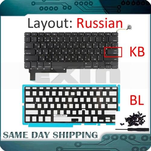 NEW for Apple Macbook Pro 15'' A1286 Keyboard Russian Russia RU Small Enter+Backlight Backlit+Screws 2009 2010 2011 2012 Year