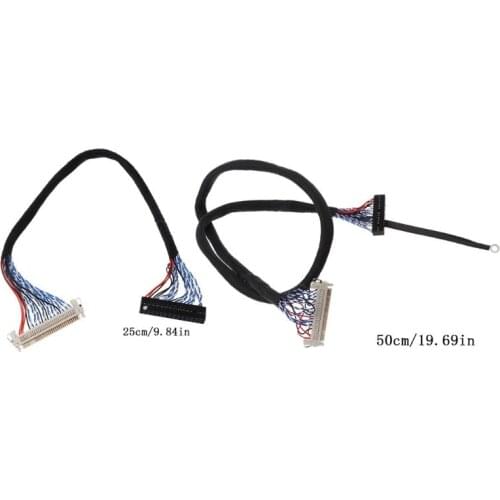 Hooks LVDS Cable D8 FIX-30P-D8 FIX 30 Double Pins 2ch 8bit 1.0mm Pitch 250mm 500mm 17-21inch LCD Display Panel Screen Controller
