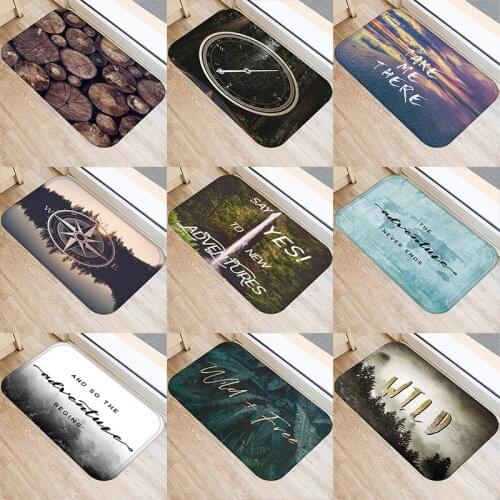 Forest Coconut Tree Kitchen Entrance Door Mat Coral Velvet Carpet Rubber Colorful Indoor Floor Mats Non-Anti-Slip Rug 48245