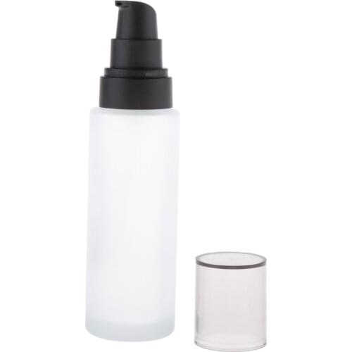 Frosted Glass Pump Bottle Matte Lotion Bottle Refillable Container for Travel