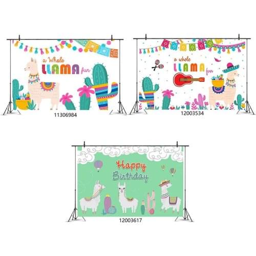 Energetic and Cute Alpaca Cactus Birthday Party Kids Birthday Party Decor Photography Background PropsFor Photo Studio