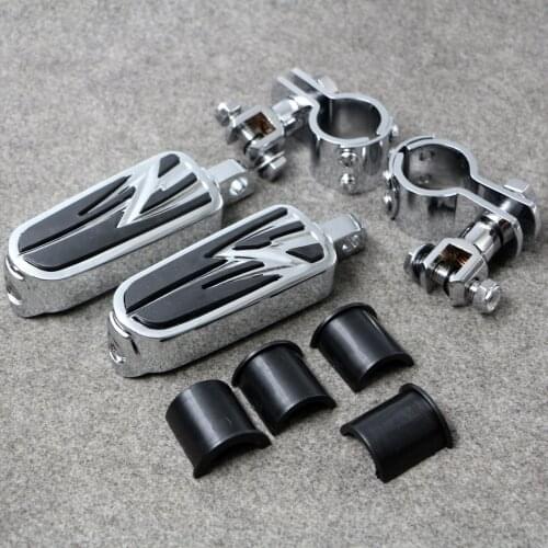 Motorcycle Universal Adjustable Highway Foot Pegs Footrest pedals 1 1/4" 32mm Engine Guard Mounts Clamps For Harley honda